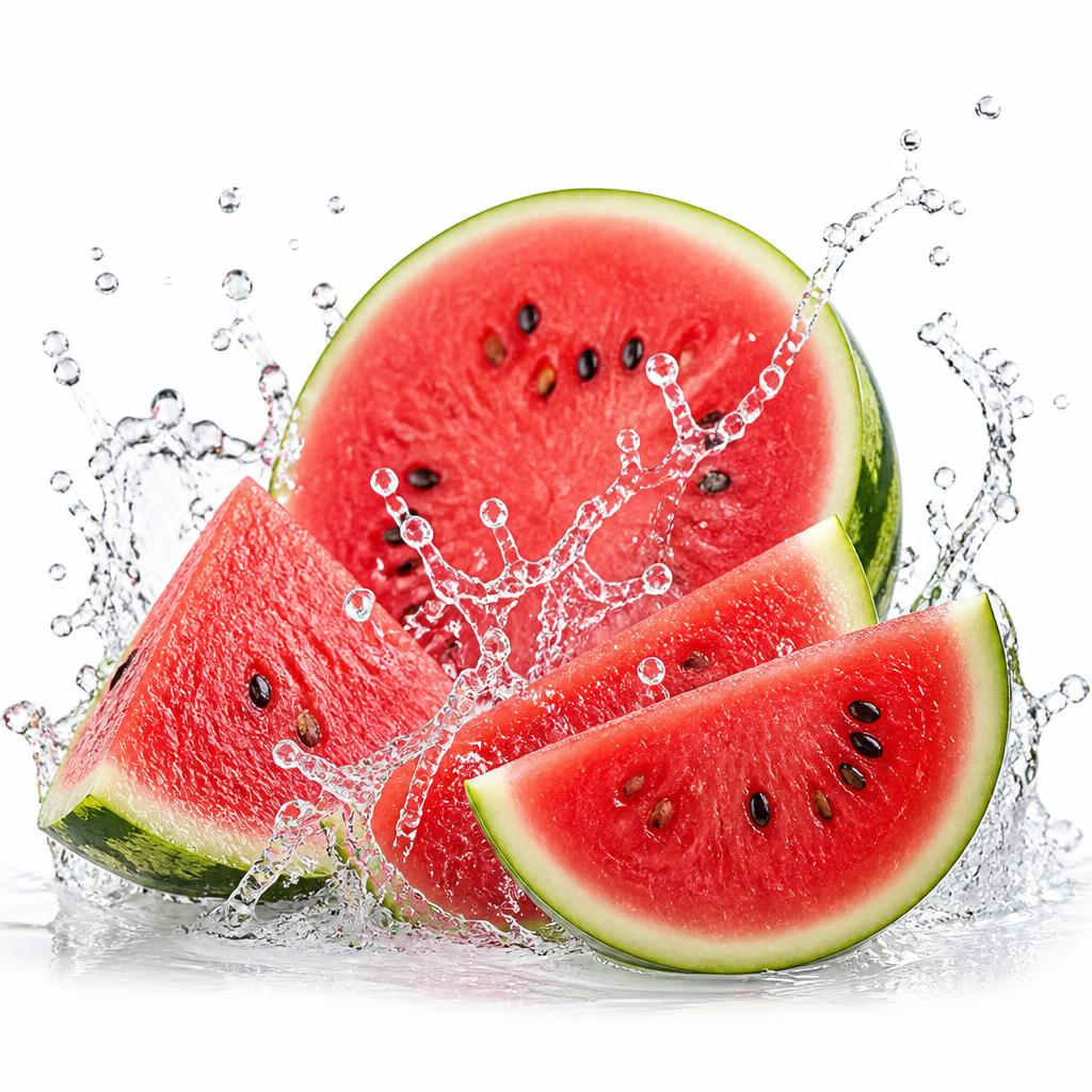 Verse watermeloen met waterspatten